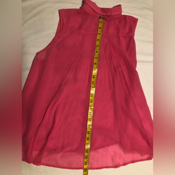 American Eagle Outfitters, pink chiffon sleeveless button up high-low blouse, M - Picture 7 of 8